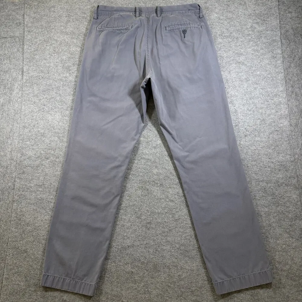 J.Crew Sutton Chino Pants Mens 30x30 Gray Slim Fit Cotton Flat Front Preppy